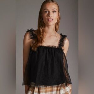 Anthropologie Sunday in Brooklyn Tulle Tank Top in PINK size L